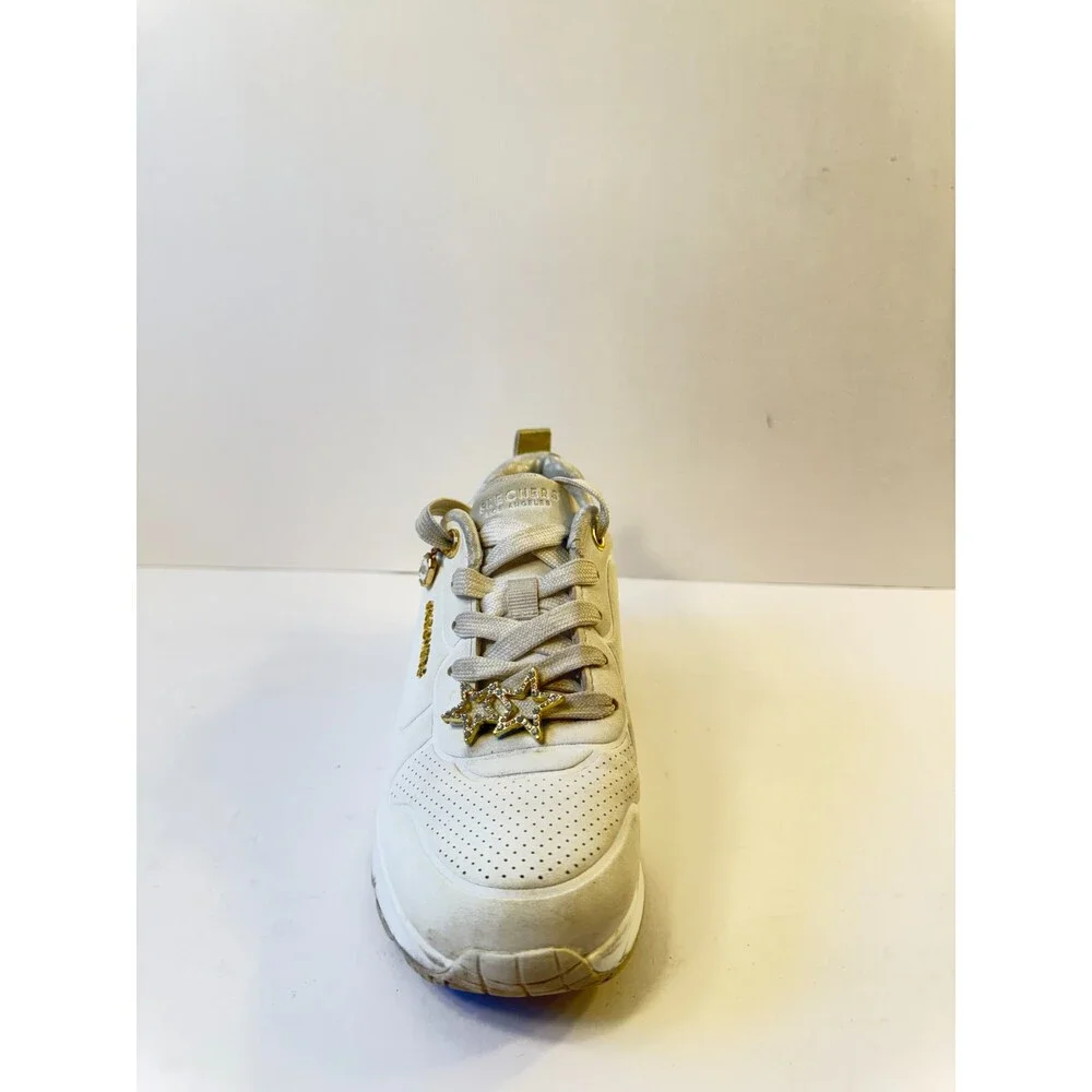 Skechers Girls Like Sneakers White Leather US 2 Youths